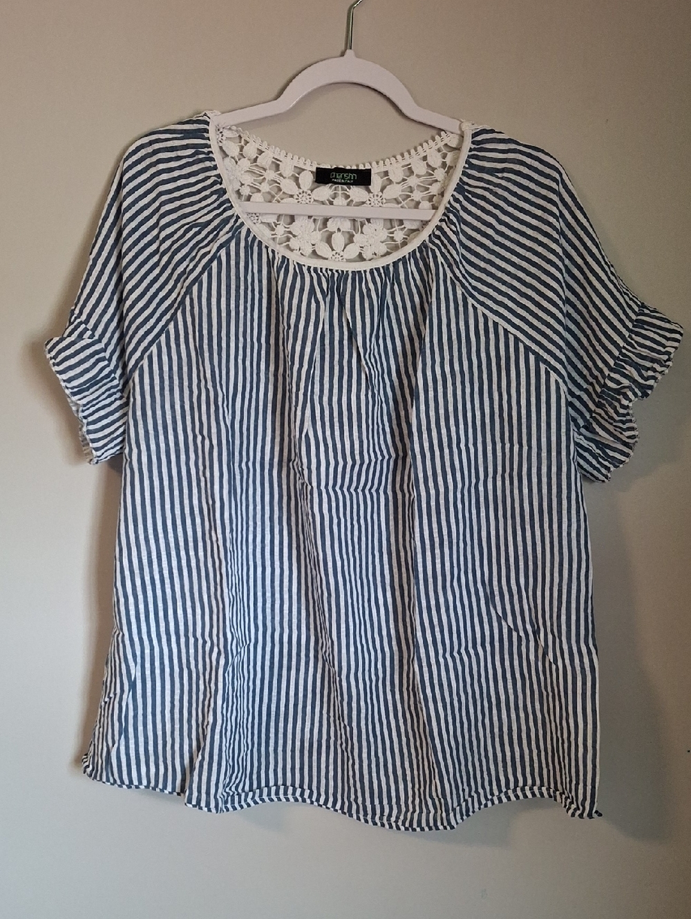 Cherishh 100% Italian Linen Striped Blouse - Coastal Boho Top (M/L)